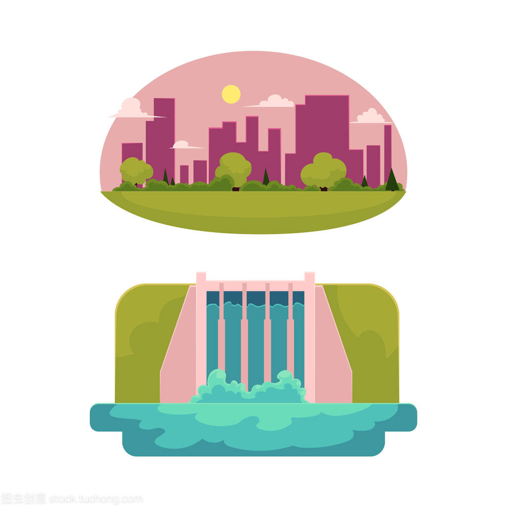 矢量平水力发电站,绿色城市